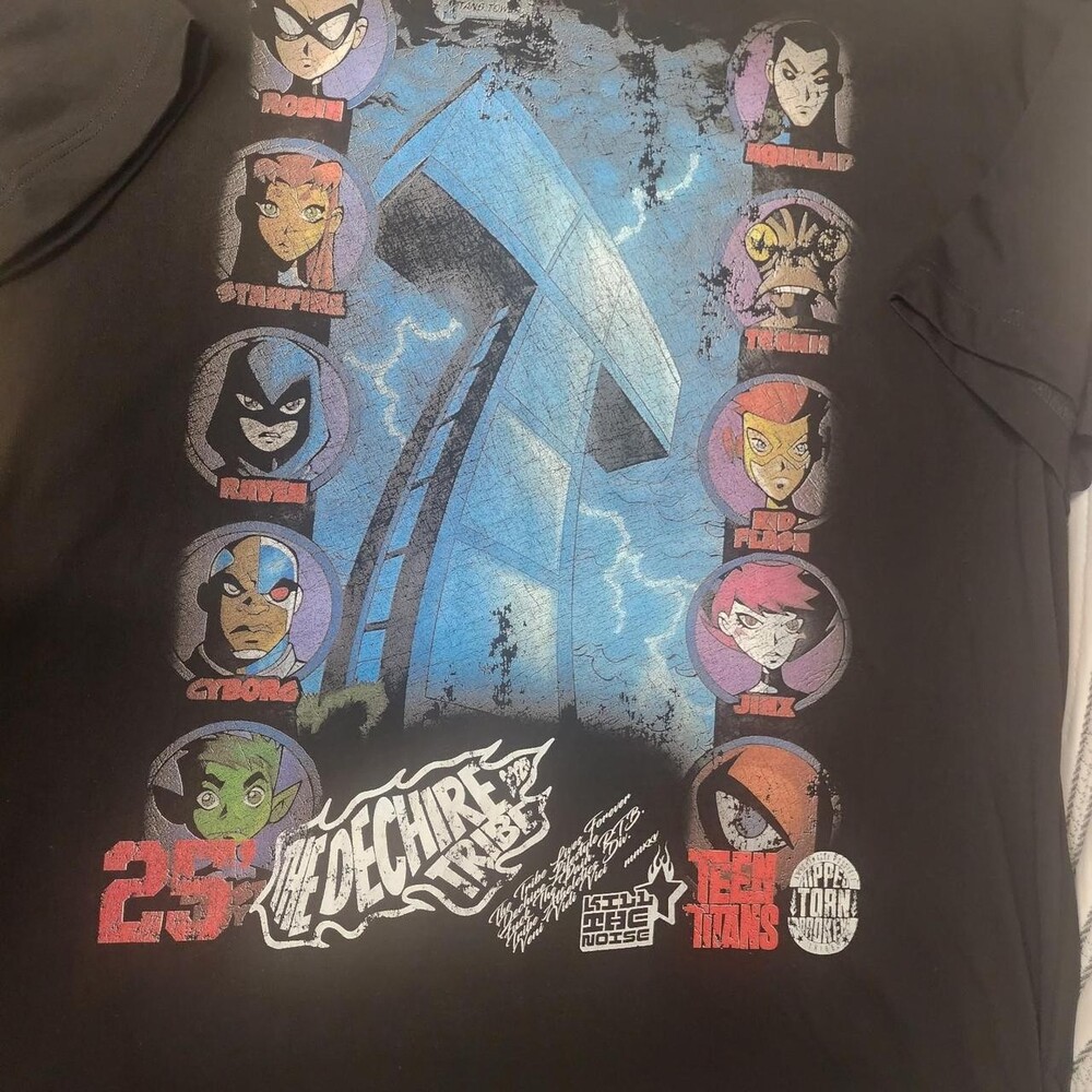 Dechire x Teen Titans black cotton t-shirt Size XXL #teenTitans #cartoon